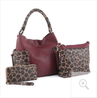 Leopard Print Handle 3-in-1 Shoulder Bag